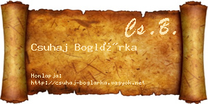 Csuhaj Boglárka névjegykártya